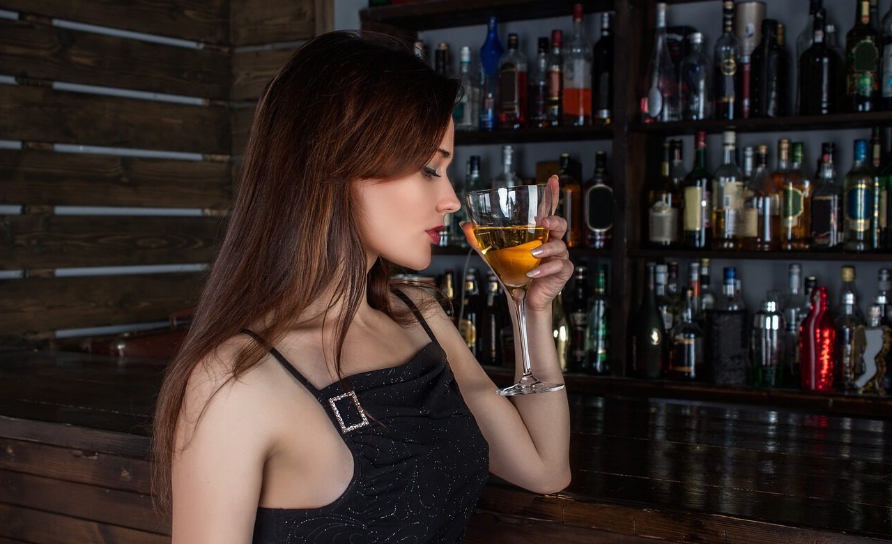 woman, model, cocktail