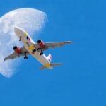 plane, moon, heaven