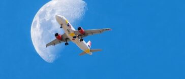plane, moon, heaven