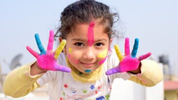 girl, colors, holi
