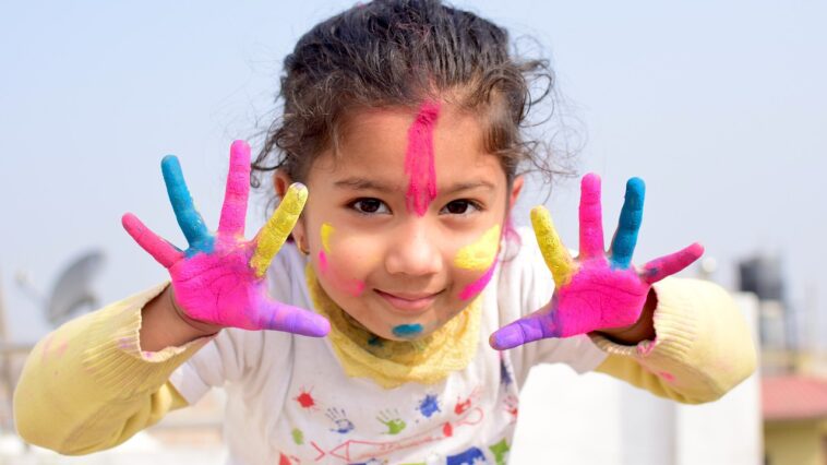 girl, colors, holi